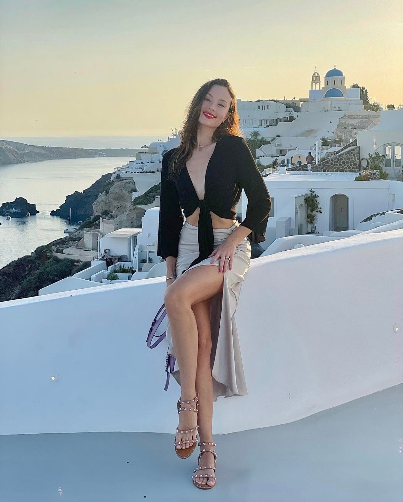 The Kenza Blouse in Midnight Satin