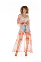 The Amalfi Kimono in Sunset Floral Front